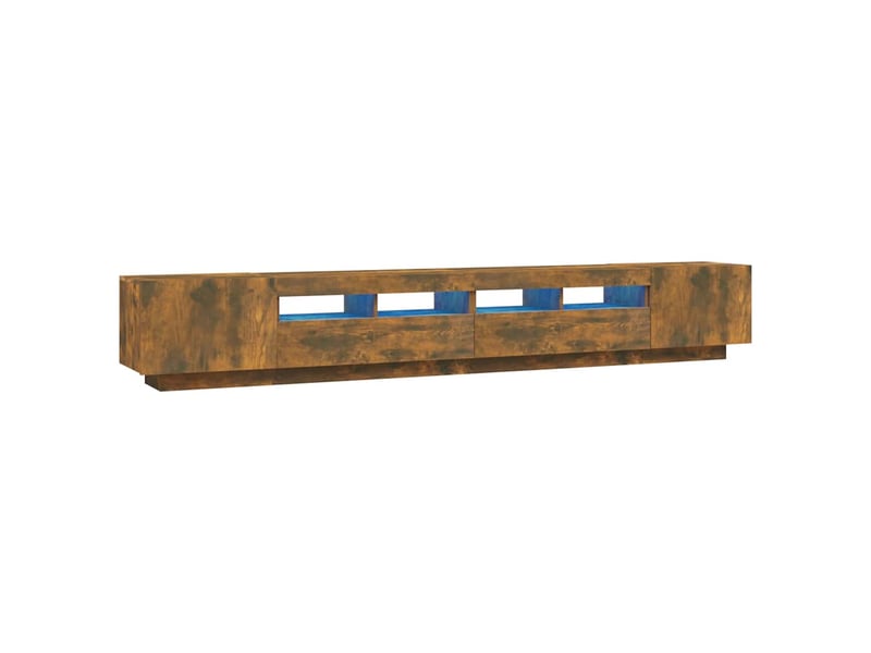  Ensemble de meubles tv - banc tv - meuble de rangement avec lumières led 3 pcs chêne fumé  - Conforama A
