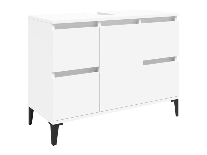  Ensemble de meubles salle de bain 3 pcs blanc bois d'ingénierie cf63937  - Conforama C