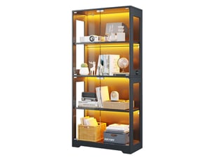 Vitrine coloris noir <strong>LEYTN</strong> <strong></strong> - 80 cmx160 cm