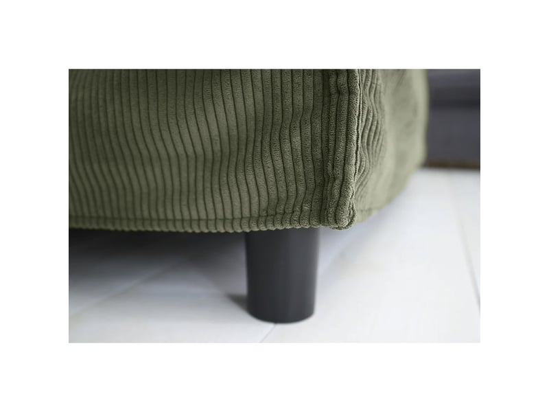  Pouf kalia – vert sauge – tissu côtelé – style contemporain  - Conforama E