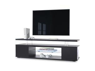 Meuble tv 60 pouces gaming led avec rangement, 130x40x48cm, mdf, noir