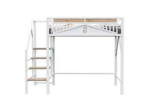 Lit mezzanine 140x200 cm MAISONORA   coloris blanc