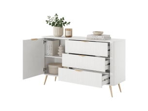 Buffet 1 porte(s)  3 tiroir(s) DMORA Halilomo - 138 cm coloris blanc 