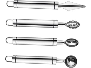 Outils de sculpture sur fruits cuillère à melon en acier inoxydable 304 lot de 4 pièces cuillères à pastèque et melon utiles pour découpe