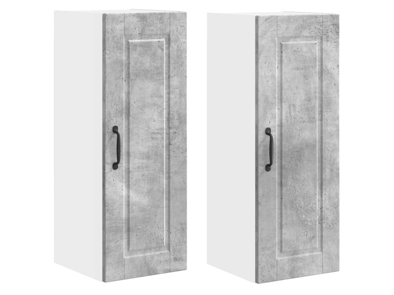  Meuble mural de cuisine | armoire de cuisine 2 pcs gris béton bois d'ingénierie shl4212  - Conforama A