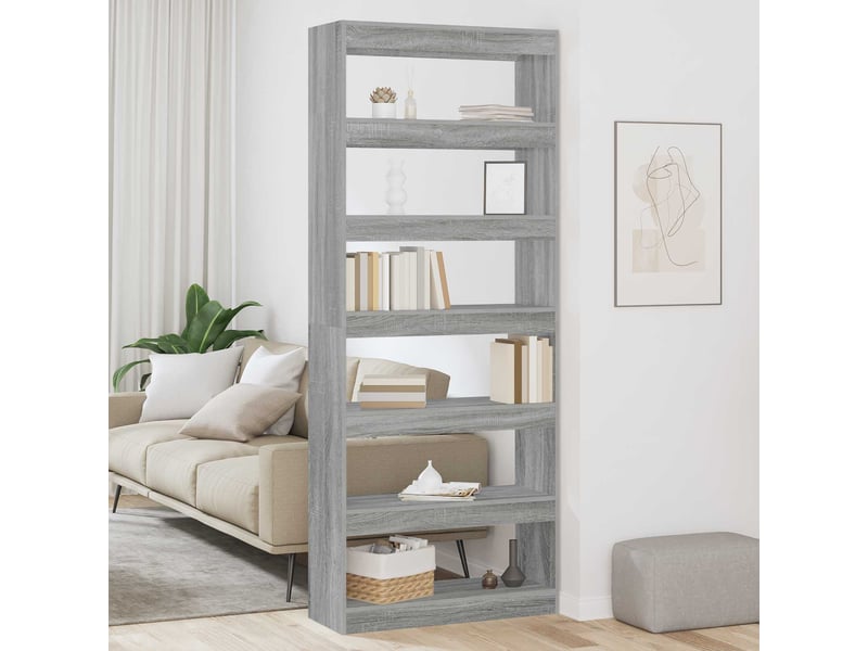  Bibliothèque 6 niveaux, armoire à livres 80 x 30 x 198 cm bois d'ingénierie shl6444  - Conforama B