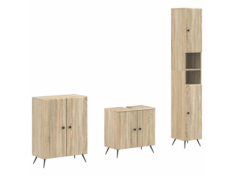 Ensemble de meuble de salle de bain 3 pièces breda chêne sonoma cf63349 - Conforama A