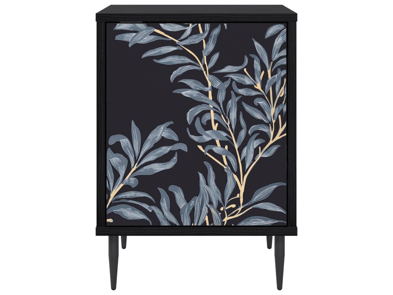  Table de chevet - cabinet de chevet - table de nuit dokkum chêne noir 36 x 33 x 51 cm  - Conforama D