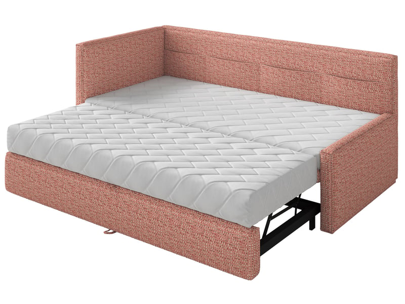  Selsey nesmi - lit rembourré - 90x200 cm - tissu tressé rose Nesmi - Conforama E