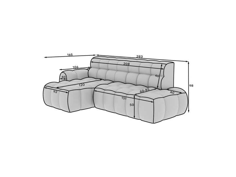 Canapé d'angle convertible bulla 3 places beige – velours côtelé avec extension d'assise électrique - Conforama C