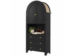 Buffet 2 porte(s)  3 tiroir(s) MEUBLIV  - 70 cm coloris noir 