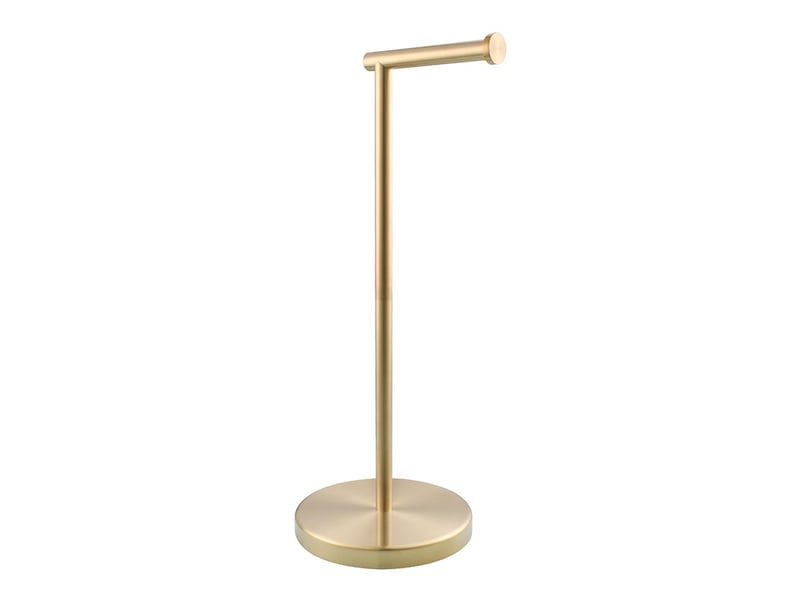 Porte-rouleau de papier toilette sur pied en acier inoxydable – or, 15x56 cm - Conforama A