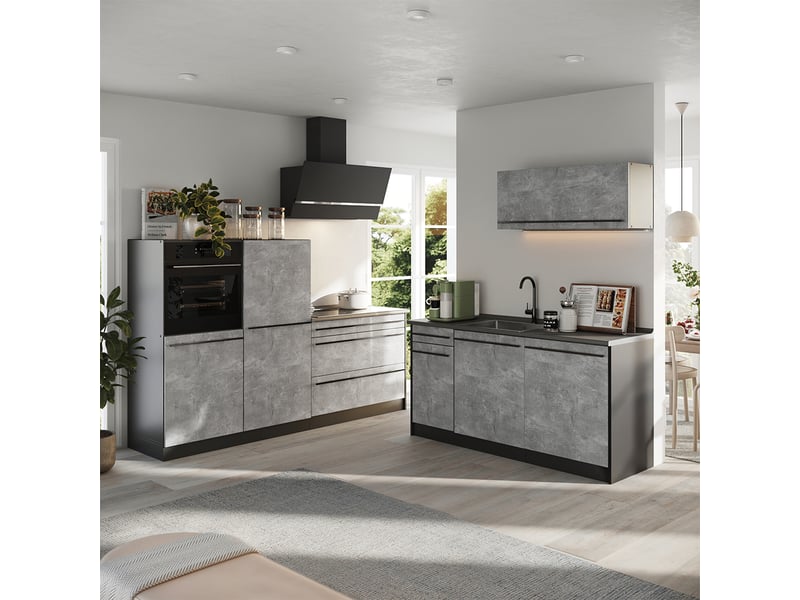  Vicco cuisine, bétonanthracite, 220cm sans plan de travail  - Conforama C