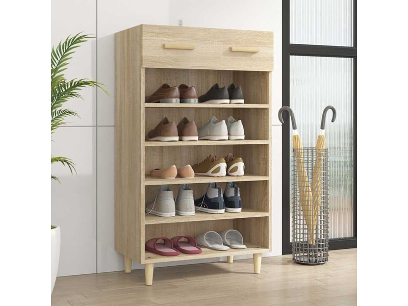  Meuble à chaussure, armoire à chaussures chêne sonoma 60x35x105cm bois d'ingénierie  - Conforama B