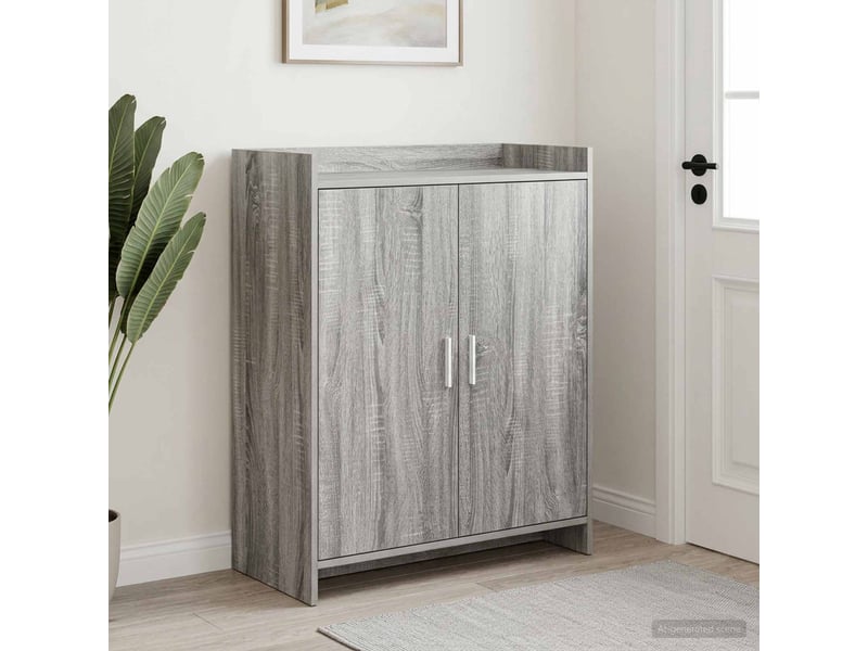  Meuble à chaussure, cabinet à chaussures avec porte sonoma gris 73,5x36x92 cm  - Conforama B