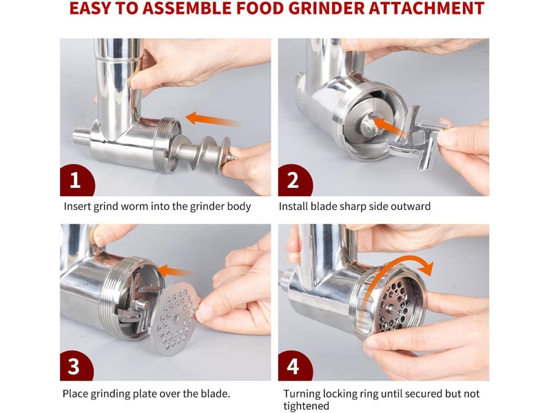  Accessoires kitchenaid pour hachoir à viande, robot culinaire, hachoir à viande, poussoir à saucisses, avec deux tubes pour poussoir à saucisses (mac HRC0000554LY - Conforama D