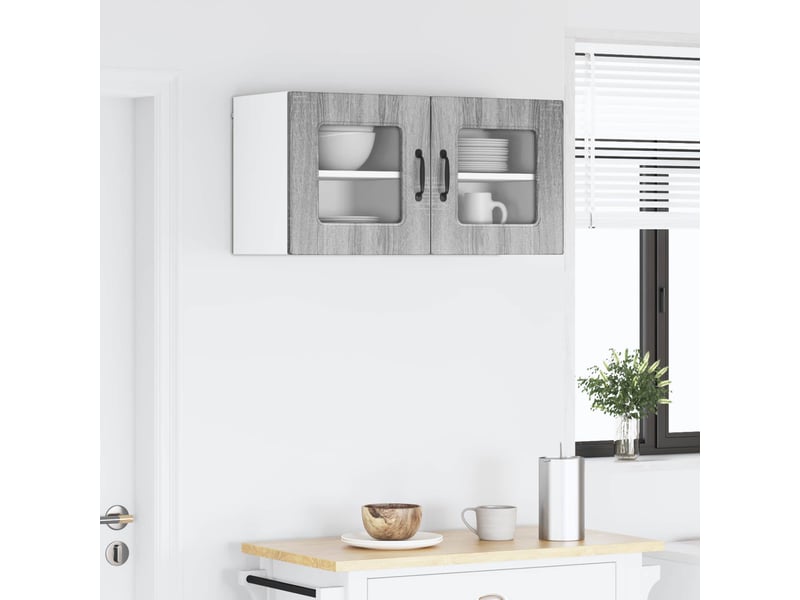  Meuble mural de cuisine | armoire de cuisine 2 pcs gris sonoma shl8239  - Conforama D