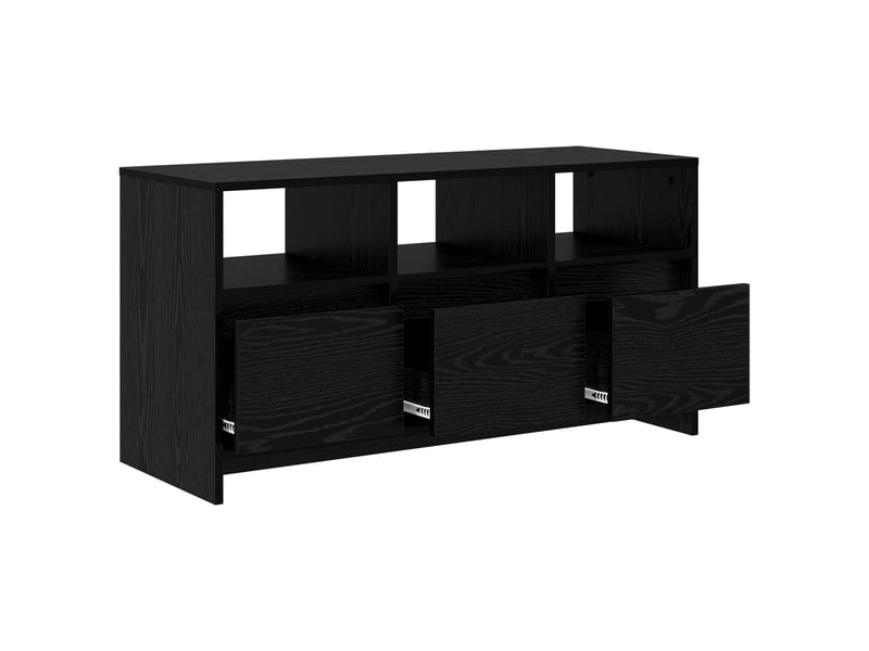  Meuble tv, table tv 102x37,5x52,5 cm chêne noir bois d'ingénierie  - Conforama C