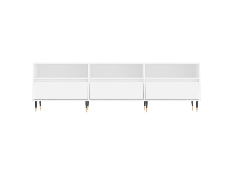  Meuble tv - banc tv - meuble de rangement blanc 150x30x44,5 cm bois d'ingénierie  - Conforama E