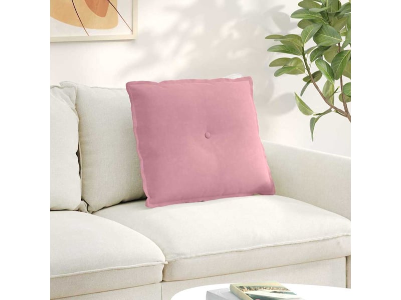 Coussin de dos, coussin de dossier rose 60 x 50 cm tissu en velours côtelé cf54987 - Conforama B