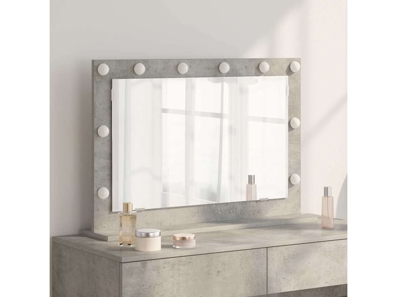  Miroir de vanité, miroir de coiffeuse gris béton 80 x 55 x 18 cm rectangulaire cf62779  - Conforama B
