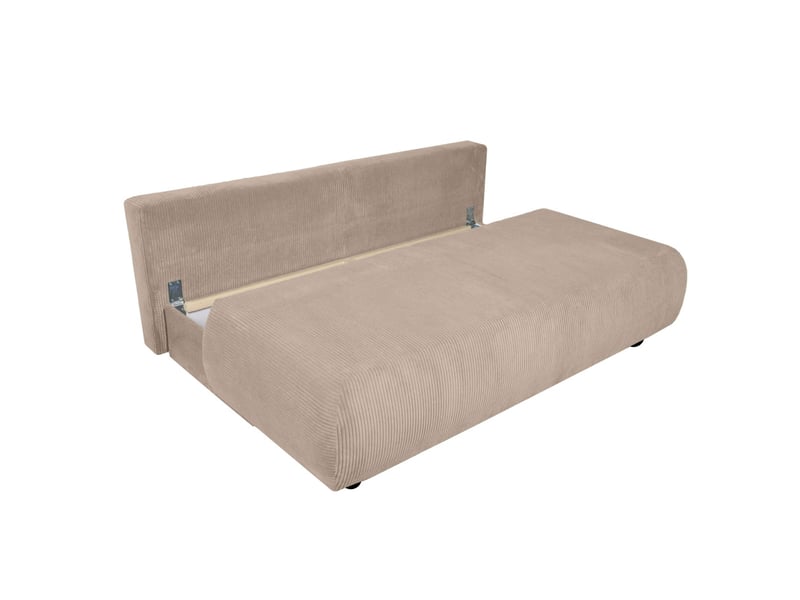 Canapé droit veluto convertible avec coffre en velours côtelé - taupe VELUTO - Conforama D