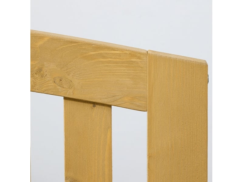 Banc de jardin 2 places 143x51x85 cm – orange – bois de sapin résistant aux intempéries, avec accoudoirs - Conforama E