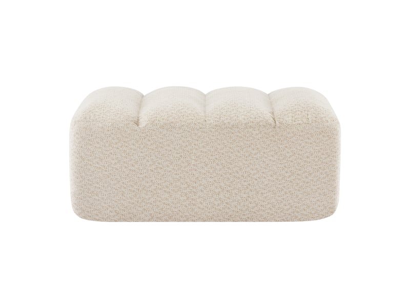  Pouf brravo en tissu polaire texturé, beige blanc, siège d’appoint confortable  - Conforama A