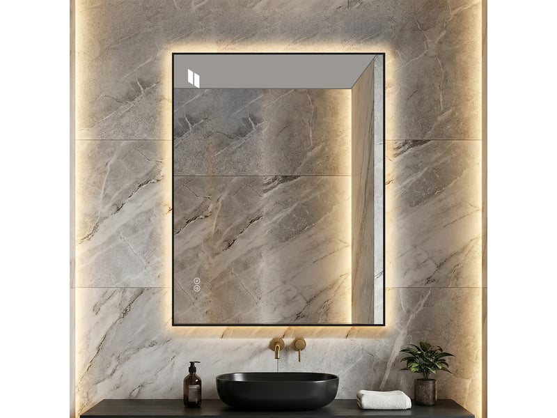  Miroir de salle de bain led rétroéclairé anti-buée dimmable 70 x 90 cm W3700P464726 - Conforama B