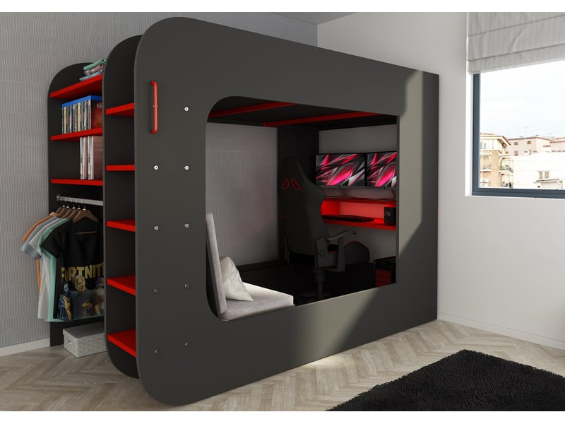 Lit mezzanine 120x200 cm TYLER W - Conforama X