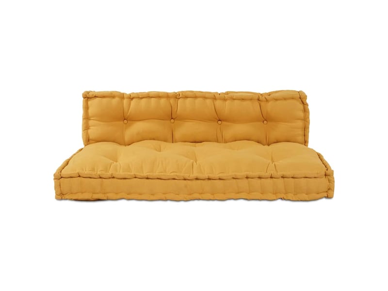  Coussin de canapé sur palette, coussin de chaise 2 pc tissu jaune 120 x 80 x 38 cm cf54204  - Conforama D