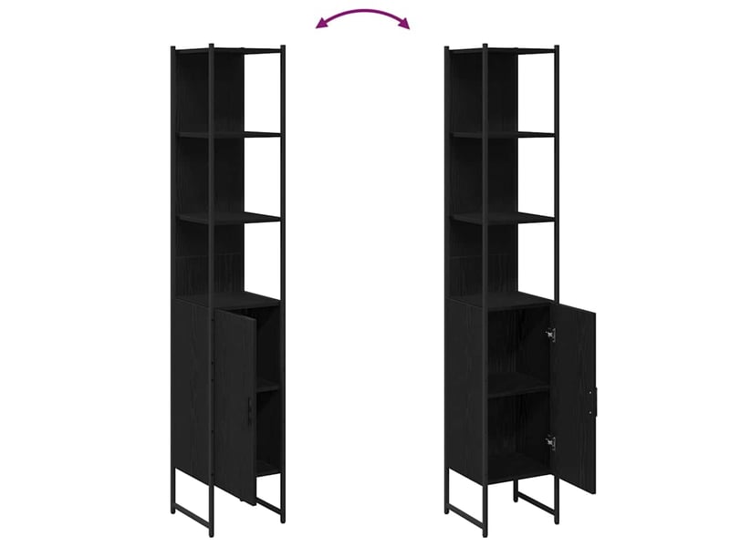 Armoire de salle de bain, cabinet de salle de bain chêne noir 33 x 33 x 185,5 cm cf65071 - Conforama E