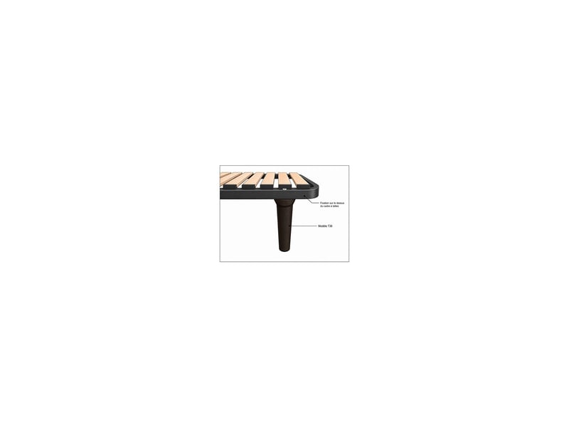  Pieds de sommier t36 55x220 wengue bois fonce 6 x 22 cm 8096007 - Conforama C