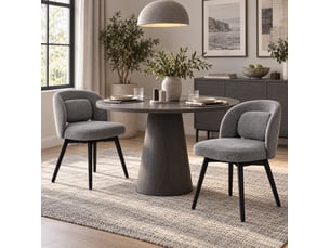 Lot de 2 chaises de salle à manger pivotantes 360° en velours gris 50.5x47x77.5 cm