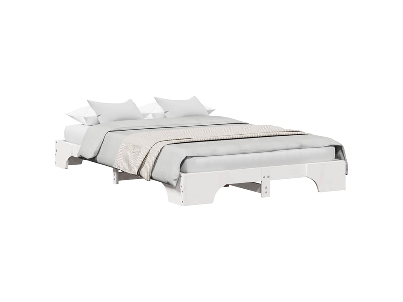 Lit double- lit adulte - cadre de lit blanc 120 x 190 cm pin massif - Conforama A