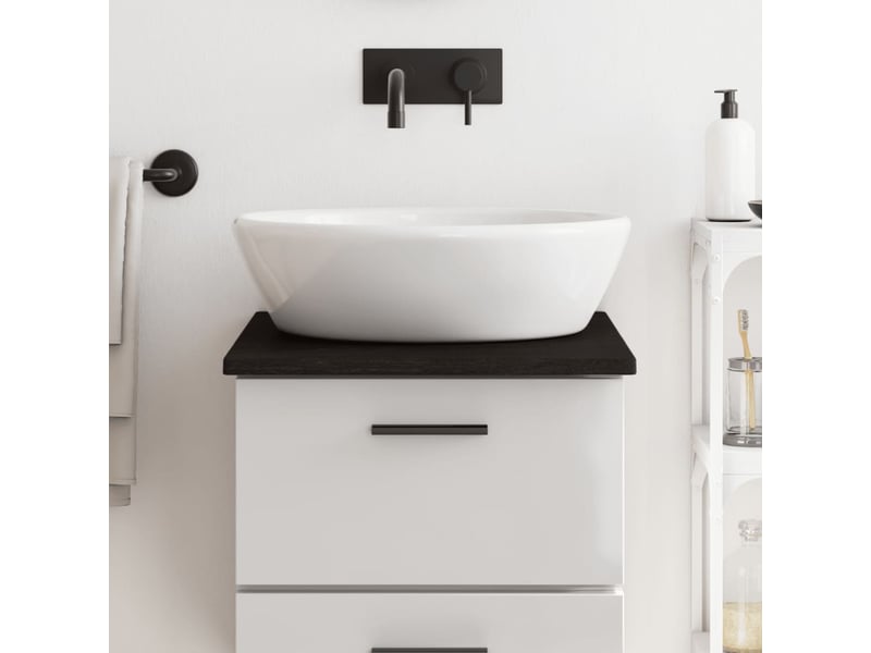 Comptoir de salle de bain, plan de travail marron foncé 40x50x2 cm bois traité cf65844 - Conforama B