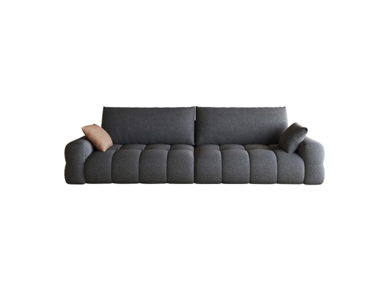  Canapé tissu 260 cm gris clair - modulaire, sans montage, mousse haute densité, profondeur d'assise  - Conforama A