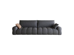 Canapé droit convertible <strong></strong> <strong></strong> 3 + 1 places Tissu gris