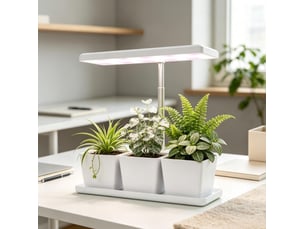 Lampe de croissance led 10 w 31,8x13,4 cm spectre complet métal blanche