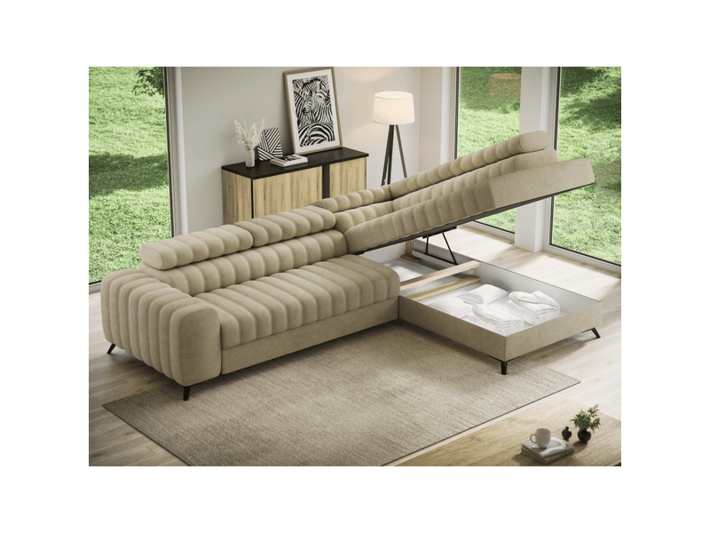  Canapé d'angle collection kanedojo coloris beige  - Conforama E