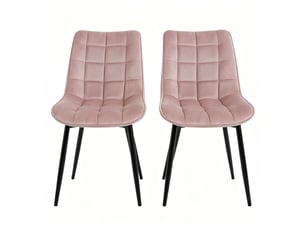 Lot de 2 chaises de salle à manger,46x39x85,5 cm,velours,rose