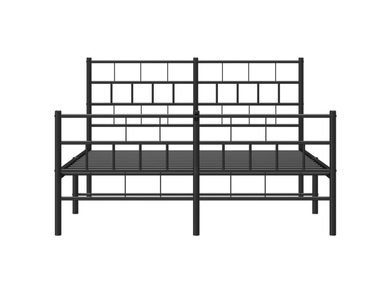 Lit double- lit adulte - cadre de lit métal sans matelas avec pied de lit noir 140x190cm - Conforama D