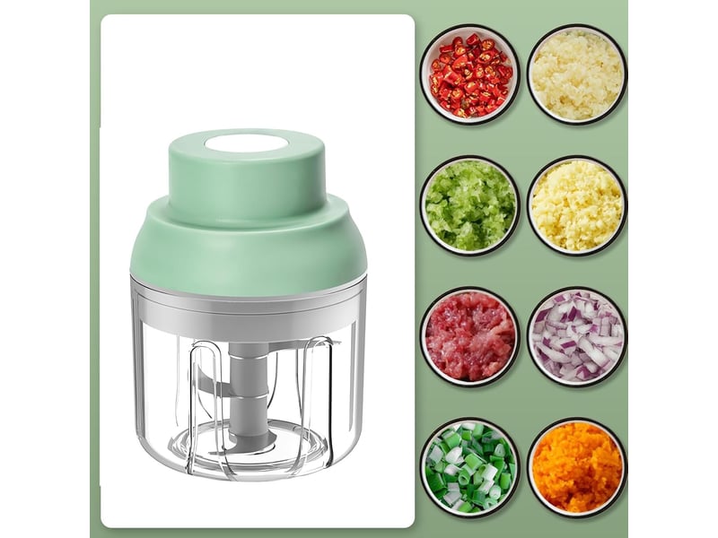  Mini hachoir électrique de 250 ml, mélangeur électrique sans fil, interrupteur à clic, tasse transparente, machine à ail électrique de grande capaci  - Conforama D