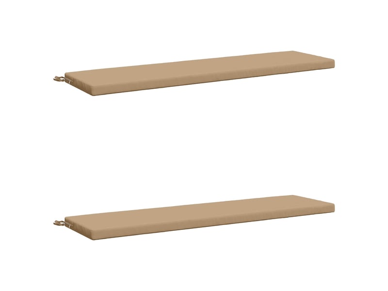  Lot de 2 coussins de banc, coussins d'assise soest 100 % polyester sable cf57436  - Conforama A