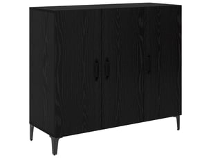 Buffet - bahut - meuble de rangement chêne noir 34 x 90 x 80 cm bois d'ingénierie
