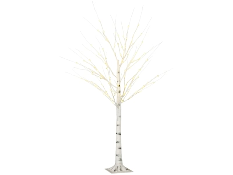  Bouleau artificiel led, branches flexibles, plastique et métal blanc, 150 cm, décoration lumineuse  - Conforama A