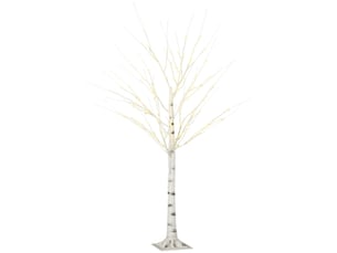 Bouleau artificiel led, branches flexibles, plastique et métal blanc, 150 cm, décoration lumineuse