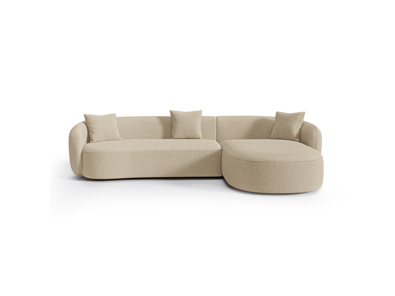 Canapé d'angle droit 4 places en tissu bouclette beige celine 1CELADTBBG - Conforama C