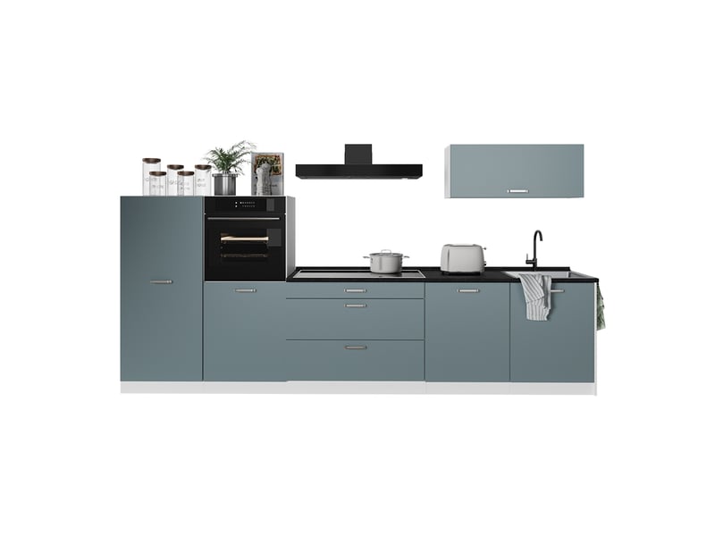  Vicco cuisine, bleu-grisblanc, 340cm sans plan de travail  - Conforama E