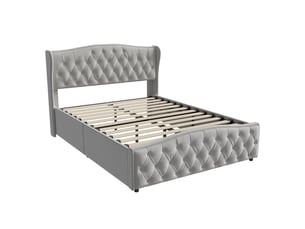 Lit coffre 140x190 cm <strong>EZSSW</strong> <strong></strong> coloris gris